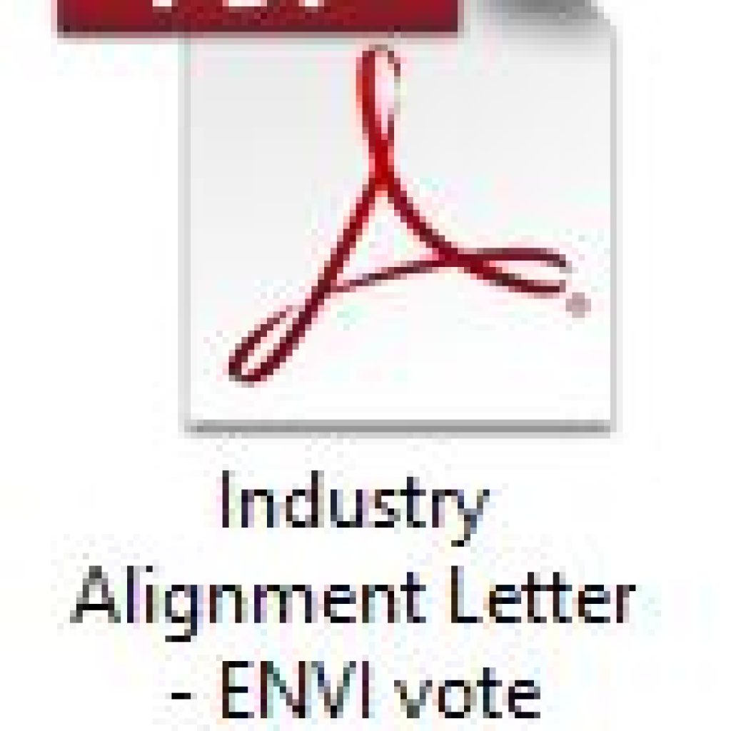 Industry Alignment Letter - ENVI Vote